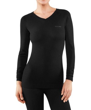 Falke Long sleeve shirt Wool-Tech Light Langarmhemd Damen Schwarz | 8401NUDFO